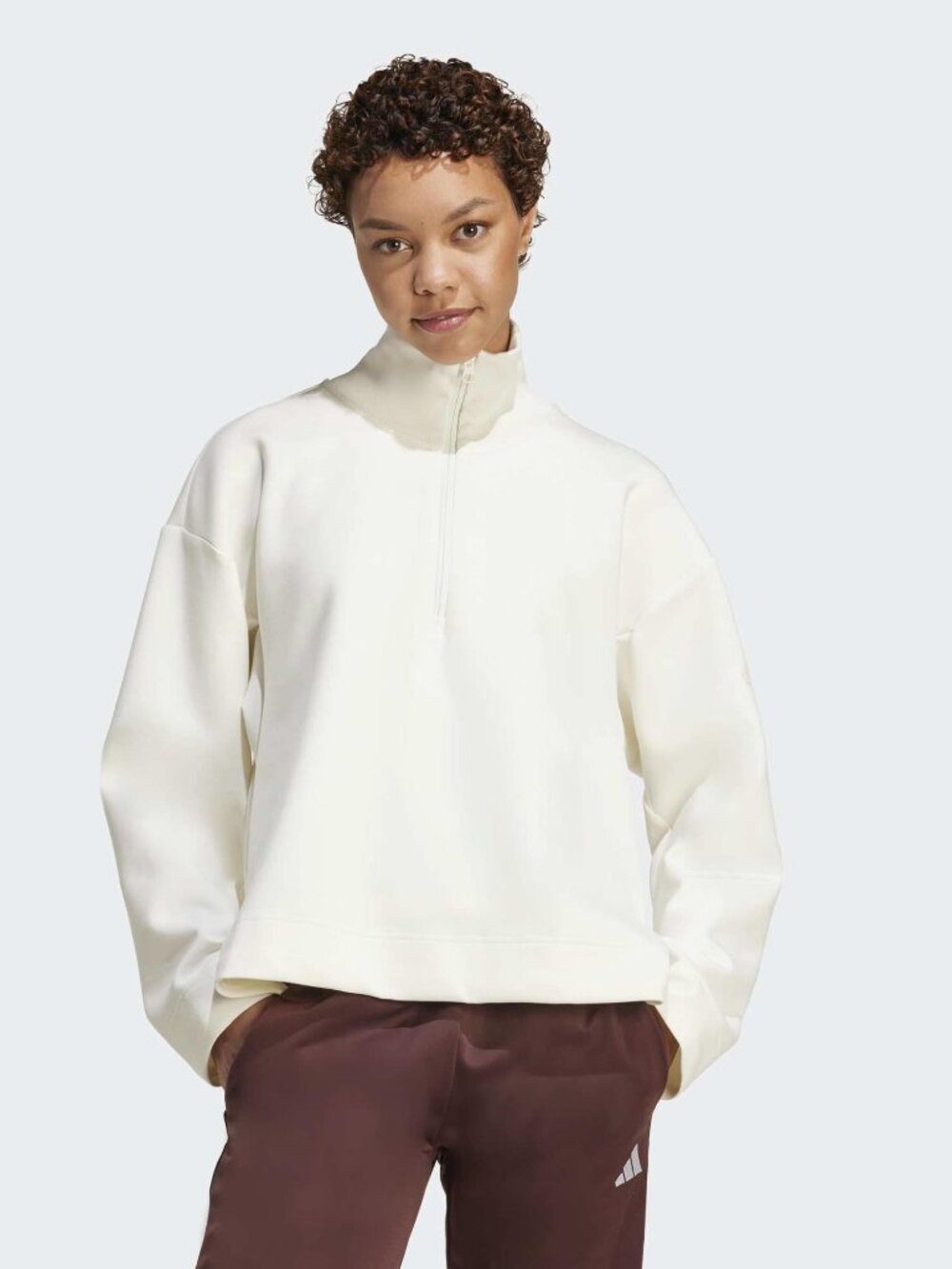 Adidas Soft Luxe Quarter Zip Sweatshirt - Medium 6-10